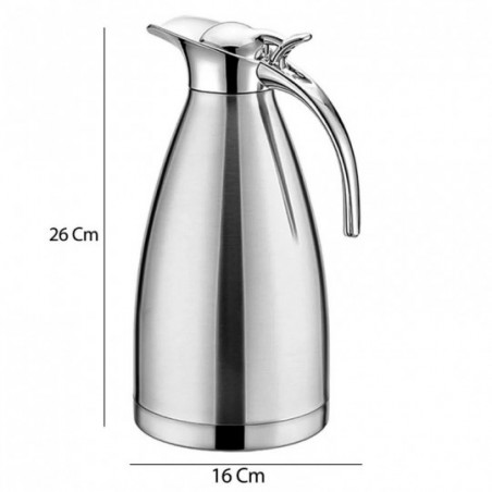 Garrafa Jarra Térmica Para Café Em Inox De 1,5 Litros Lisa Prata