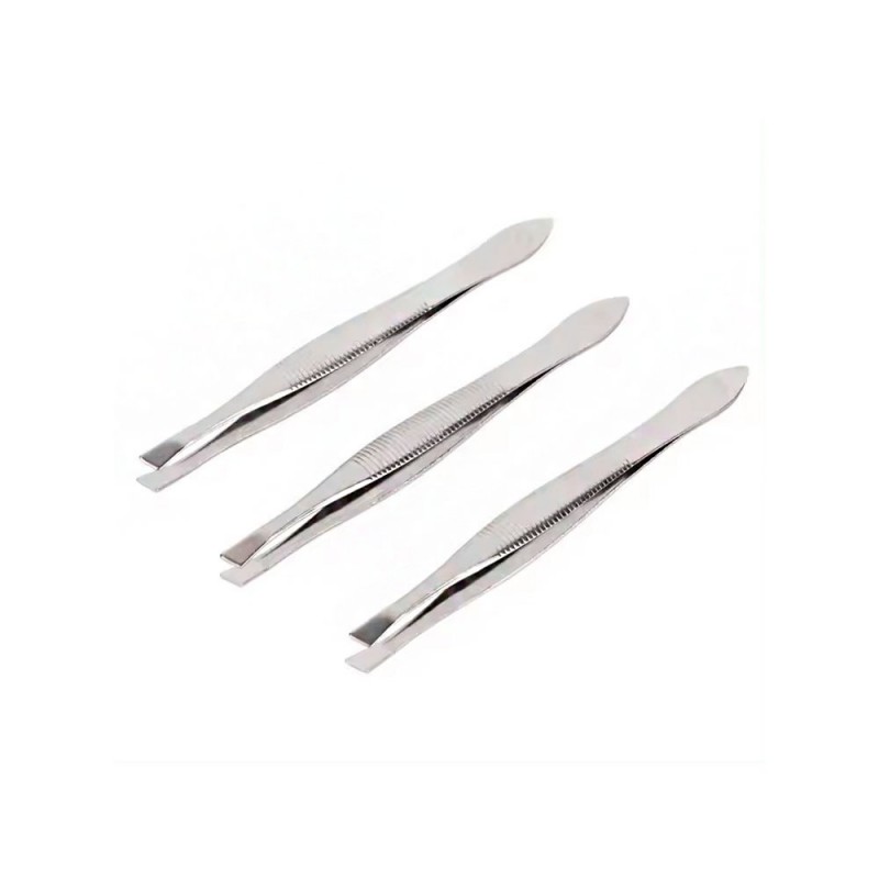 Pinça De Sombrancelha De Inox 6 Unidades Na Cartela