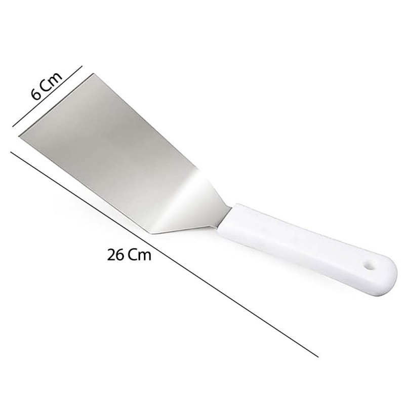 Espátula Curva 2,5" Em Inox Cabo De Plástico Multiuso