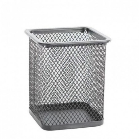 Porta Caneta Organizador Quadrado De Mesa Aramado Preto - Feira Da Madruagda SP