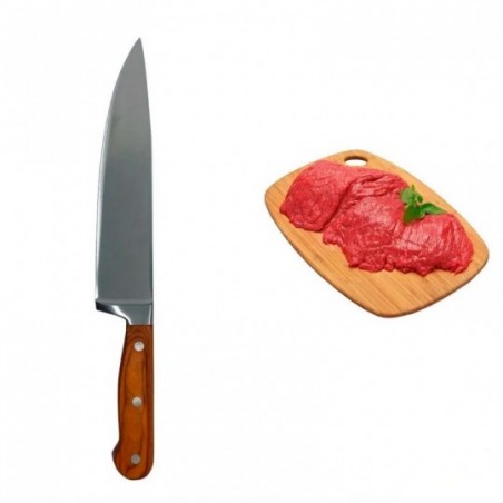 Faca 8" Para Churrasco Cabo De Madeira