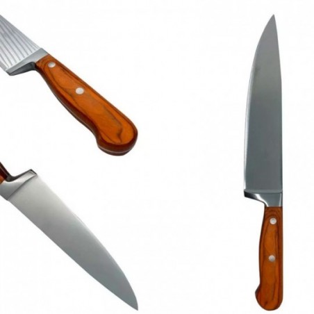 Faca 8" Para Churrasco Cabo De Madeira