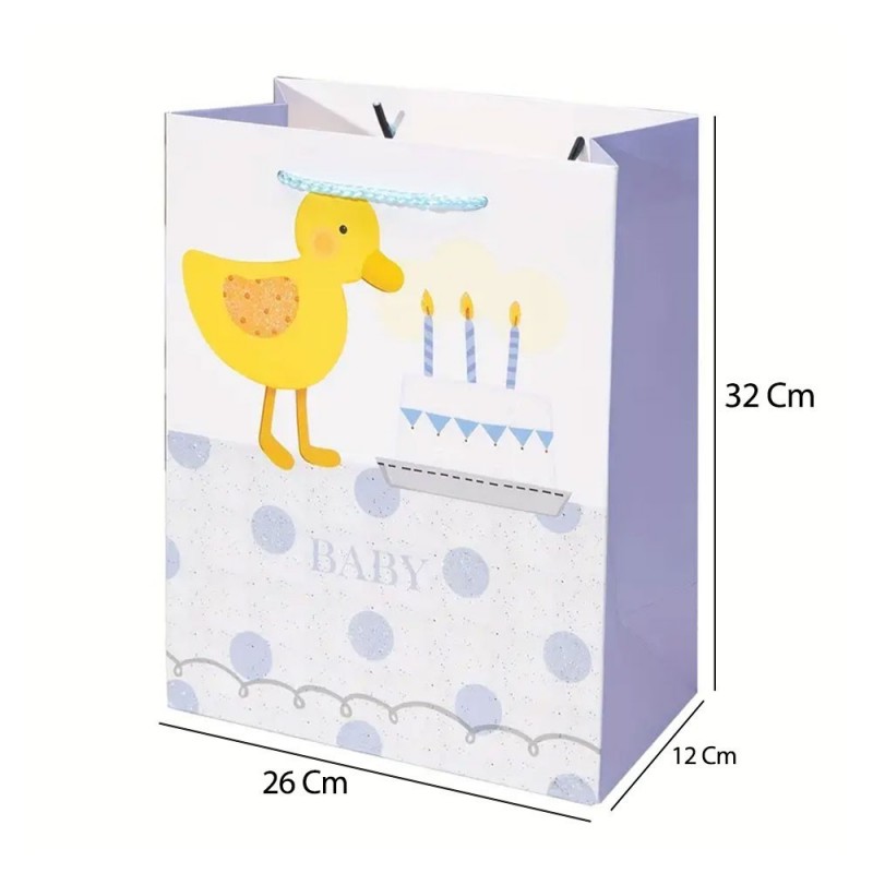 Sacola De Papel Para Presente 26cm x 32cm Kids