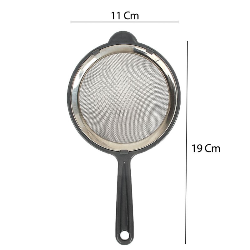 Peneira Em Aço Inox Com Cabo De Plástico 10cm