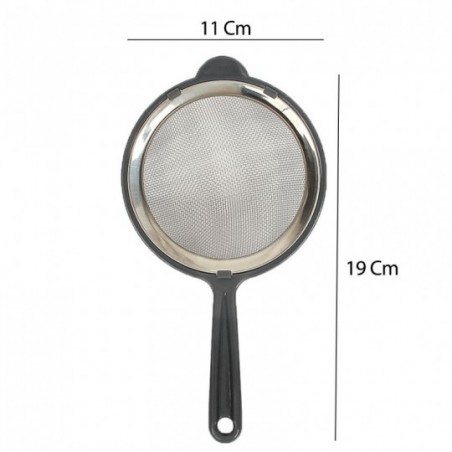 Peneira Em Aço Inox Com Cabo De Plástico 10cm