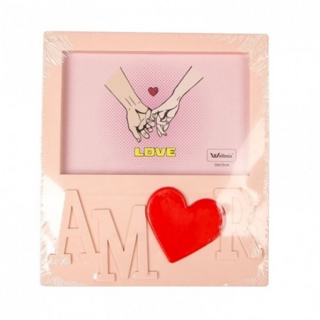 Porta Retrato De Plástico Amor Foto 10 x 15cm Decorativo