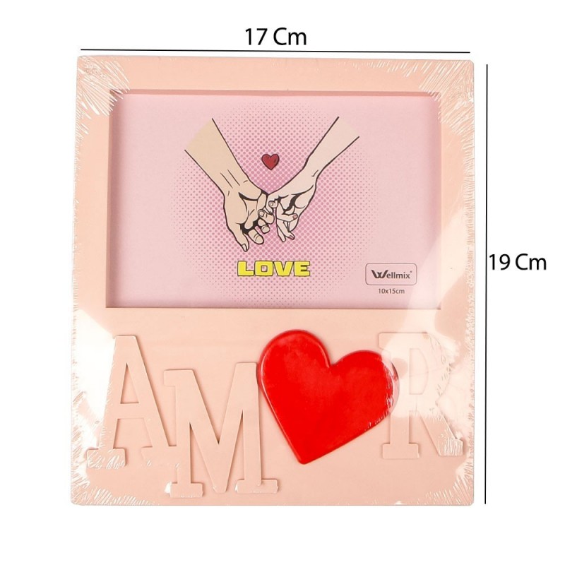 Porta Retrato De Plástico Amor Foto 10 x 15cm Decorativo