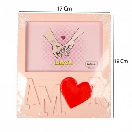 Porta Retrato De Plástico Amor Foto 10 x 15cm Decorativo