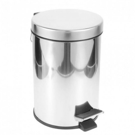 Lixeira Média Em Inox 4,5L Com Balde Removível E Pedal