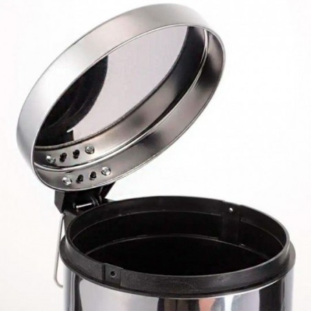 Lixeira Média Em Inox 4,5L Com Balde Removível E Pedal