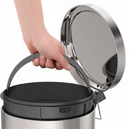 Lixeira Inox Grande 11L Com Pedal E Balde Interno Removível