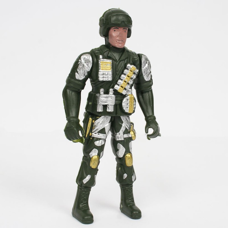Boneco Soldado Militar Com Arma Acessórios Brinquedo Infantil