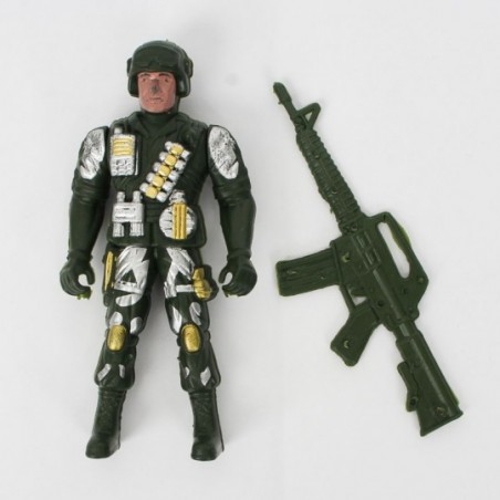Boneco Soldado Militar Com Arma Acessórios Brinquedo Infantil