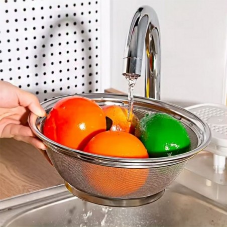 Escorredor De Alimentos Em Inox 22cm Multiuso