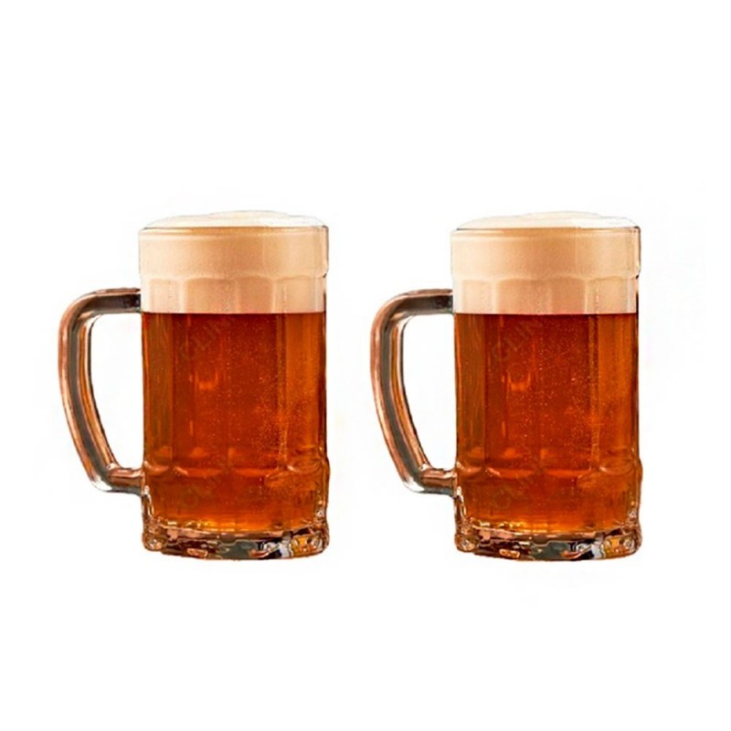 Conjunto 2 Canecas De Chopp 565ml Em Vidro