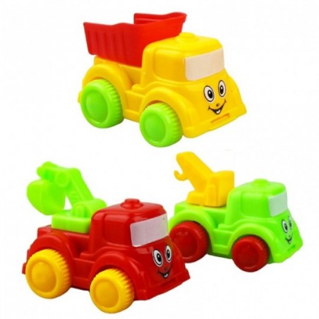Kit Carrinho Caminhões De Construção A Fricção 3 Peças