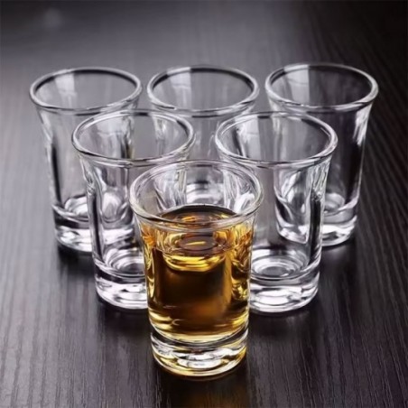 Jogo De Shot 6 Copos De Vidro Transparente 38ML Para Dose