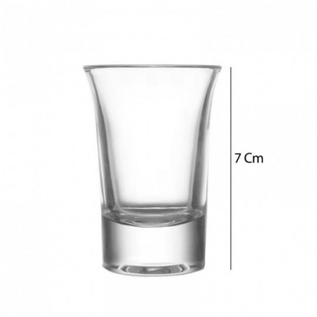 Jogo De Shot 6 Copos De Vidro Transparente 38ML Para Dose