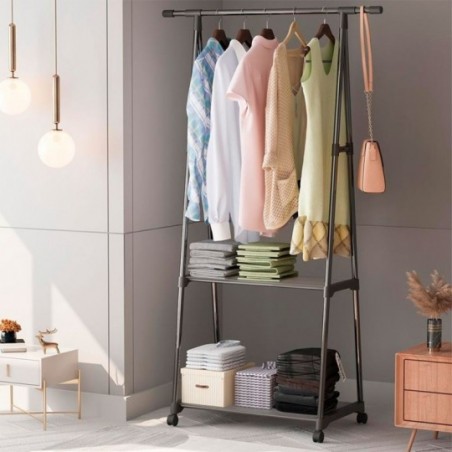 Arara Organizadora De Metal 150Cm Com 2 Prateleiras