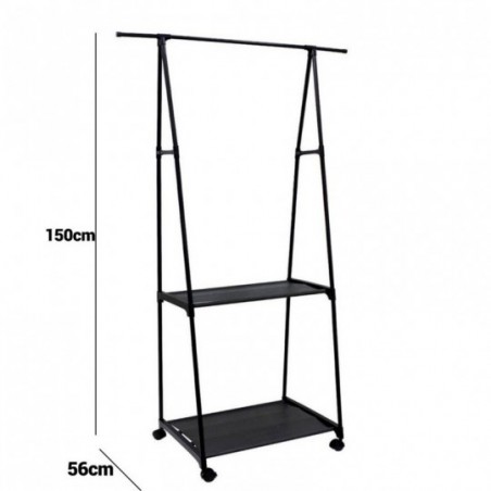 Arara Organizadora De Metal 150Cm Com 2 Prateleiras
