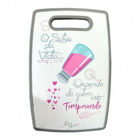 Tabua Para Corte 30x20Cm De Plástico Decorada Com Alça