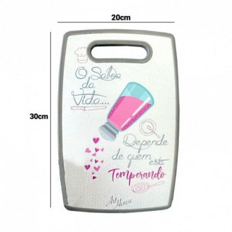 Tabua Para Corte 30x20Cm De Plástico Decorada Com Alça