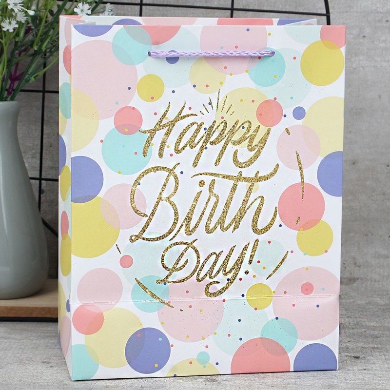 Sacola De Presente Para Aniversário 18cm x 23cm
