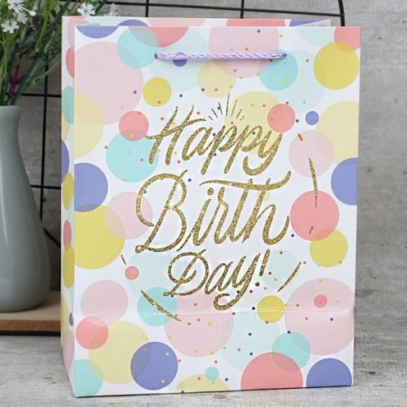 Sacola De Presente Para Aniversário 18cm x 23cm