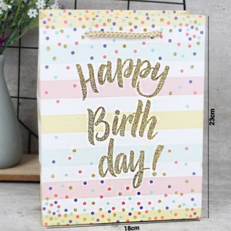 Sacola De Presente Para Aniversário 18cm x 23cm