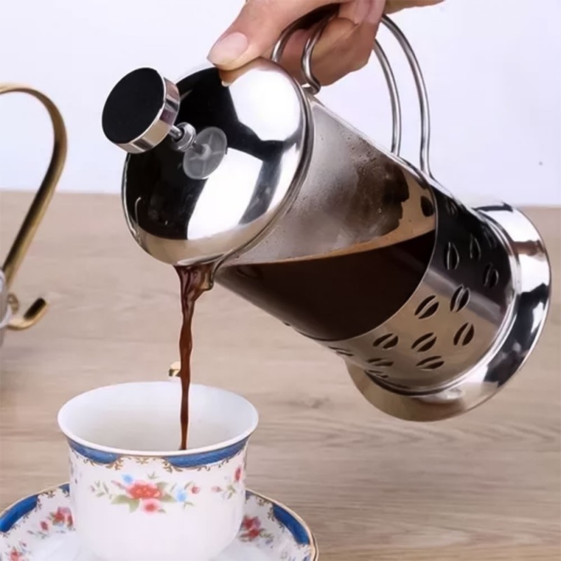 Cafeteira Francesa 350ml Em Inox Serve 4 Xícaras