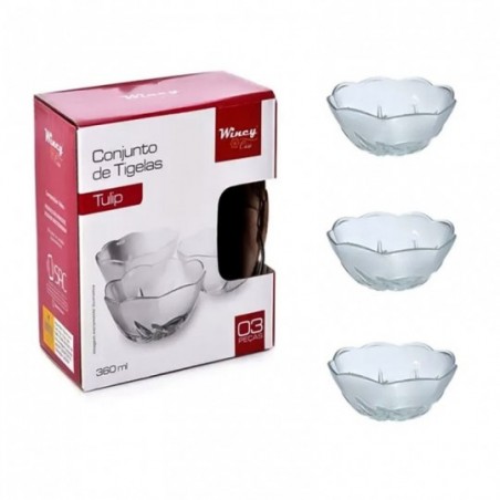 Conjunto De Tigelas Tulip 3 Peças De 360ml Para Sobremesas