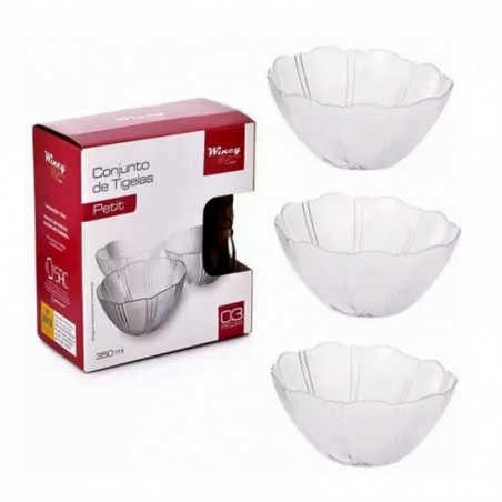 Conjunto De Tigelas Petit 350ml Para Sobremesa 3 Peças