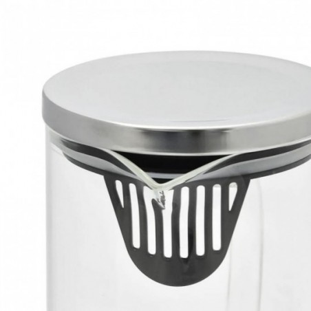 Jarra De Vidro Com Alça E Tampa Em Inox 1300ml