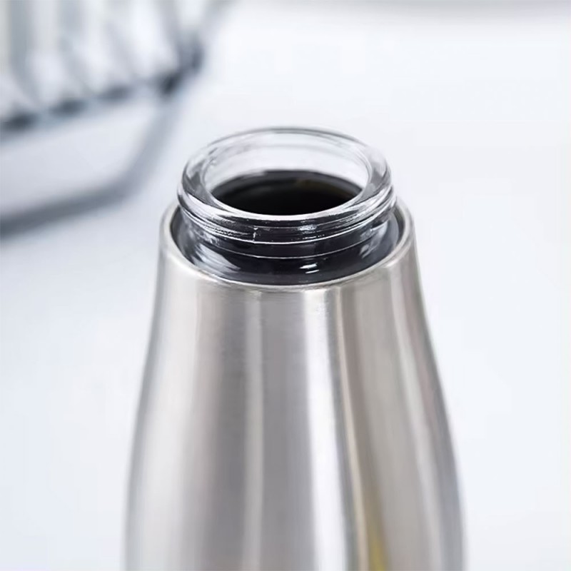 Galheteiro Sleek De Vidro E Inox 320ml Porta Azeite E Oléo