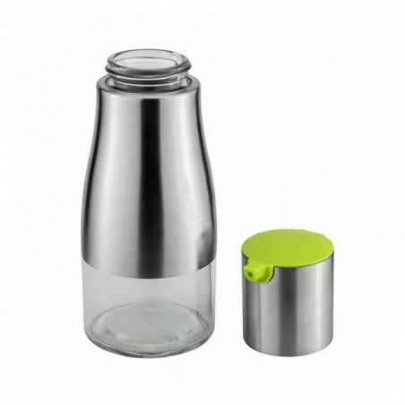 Galheteiro Sleek De Vidro E Inox 320ml Porta Azeite E Oléo