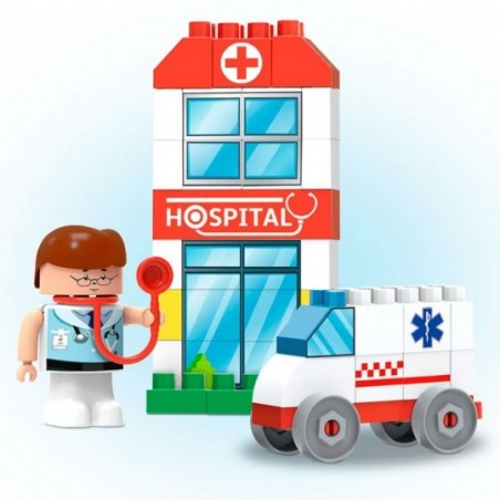 Blocos De Montar City Hospital 40 Peças Brinquedo Infantil