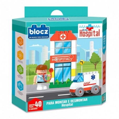 Blocos De Montar City Hospital 40 Peças Brinquedo Infantil