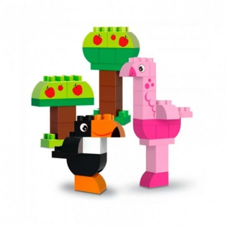 Blocos De Montar Aves Tropicais 40 Peças Brinquedo Infantil