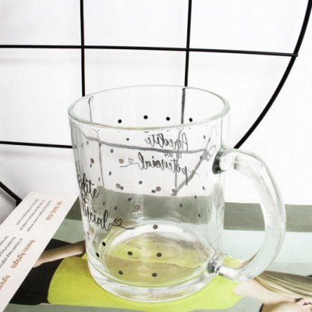 Caneca De Vidro Coffe Time Com Frase 320ml