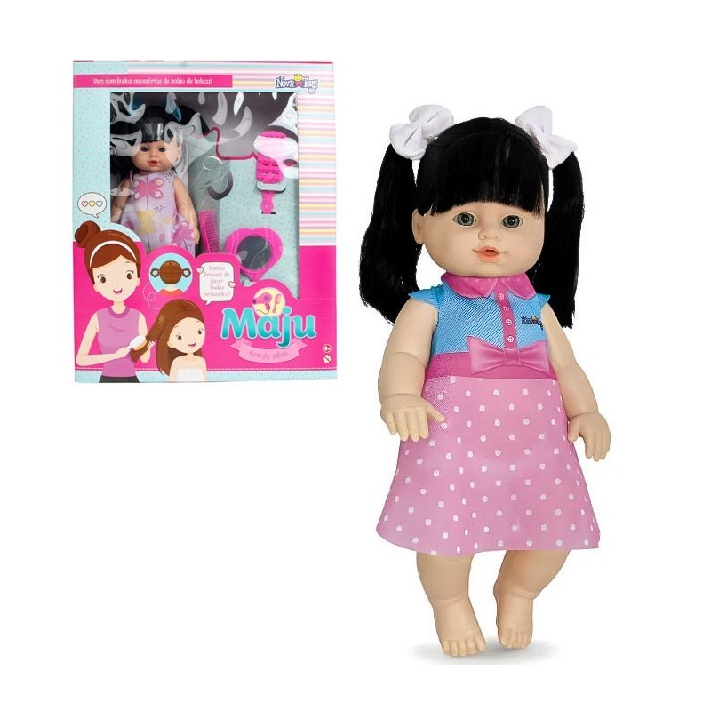 Boneca Maju Beauty Salon Cabelo Preto Brinquedo Infantil