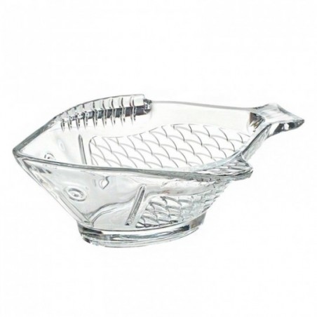 Petisqueira 360ml De Vidro Cristal Peixe 20cm