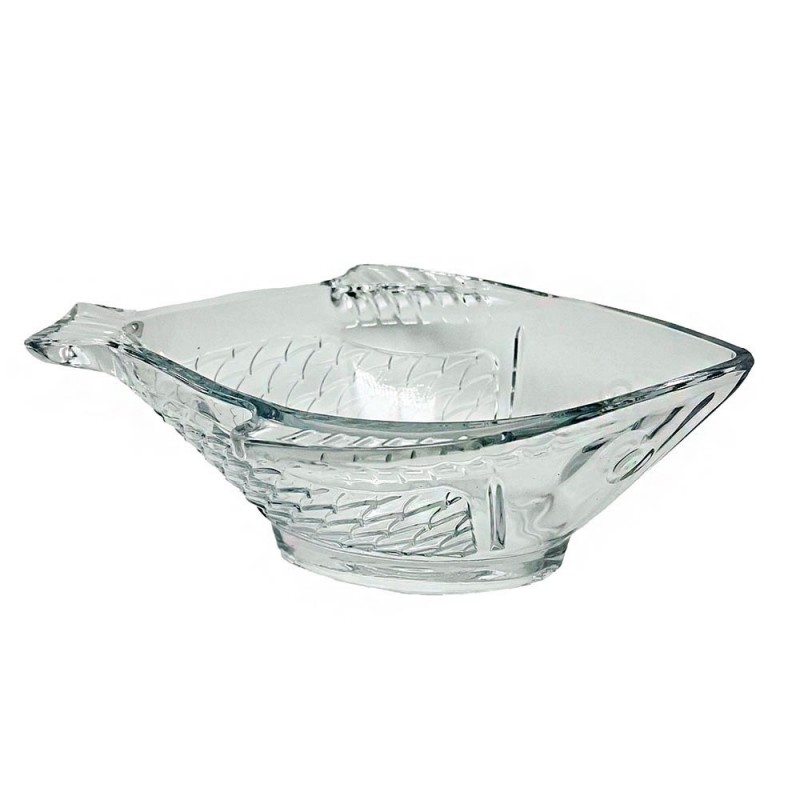 Petisqueira 360ml De Vidro Cristal Peixe 20cm