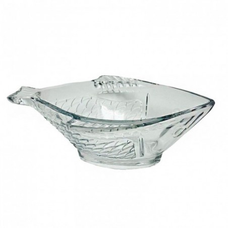 Petisqueira 360ml De Vidro Cristal Peixe 20cm
