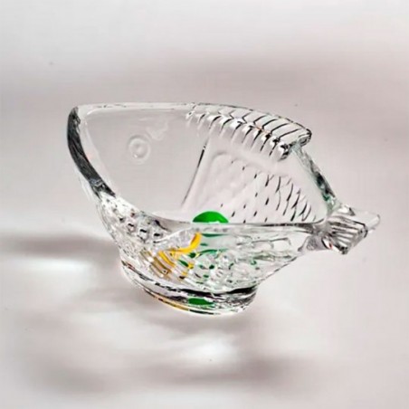 Petisqueira 360ml De Vidro Cristal Peixe 20cm