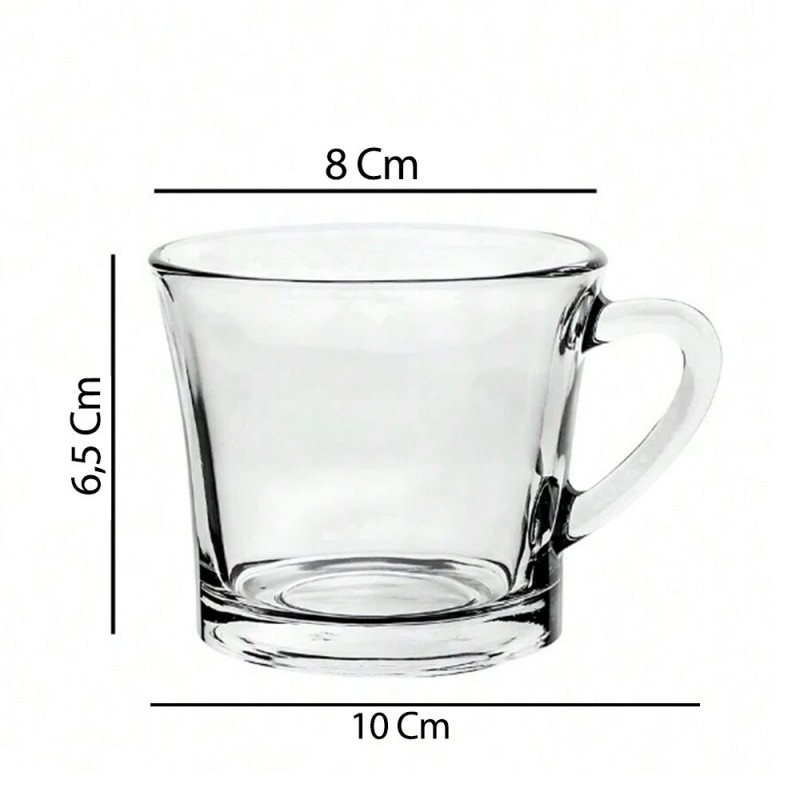 Conjunto De Xìcaras Sino 200 ML Jogo Com 6 Peças Em Cristal