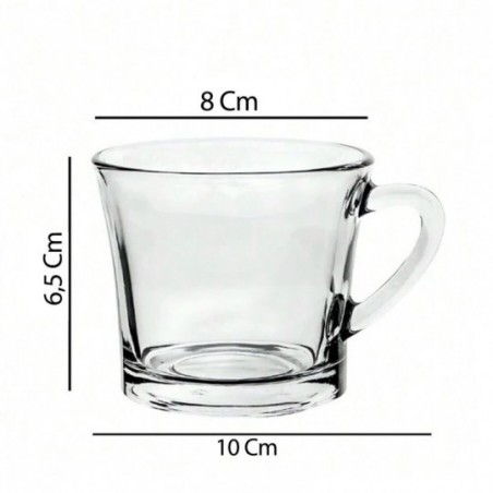 Conjunto De Xìcaras Sino 200 ML Jogo Com 6 Peças Em Cristal