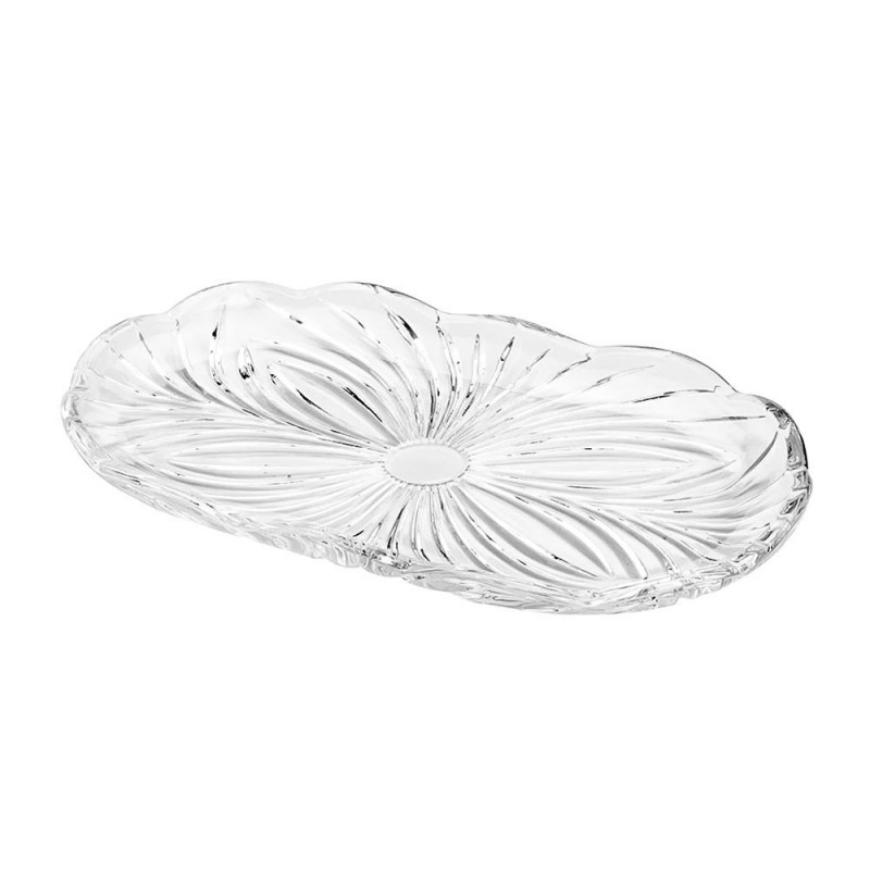 Bandeja Oval Cristal Alberta 23,8cm x 14cm De Vidro
