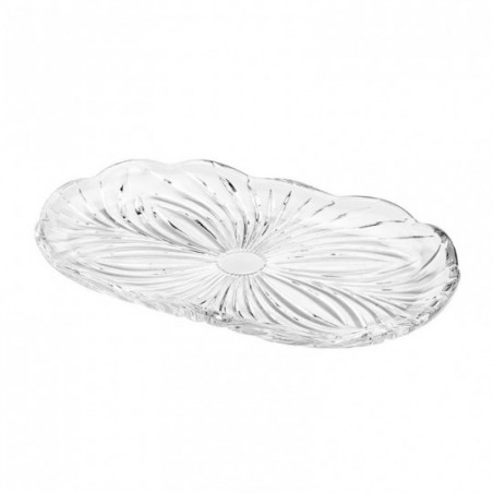 Bandeja Oval Cristal Alberta 23,8cm x 14cm De Vidro