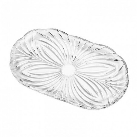 Bandeja Oval Cristal Alberta 23,8cm x 14cm De Vidro