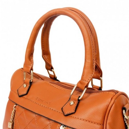 Bolsa Feminina Texturizada Com Alça Transversal E Zíper Frontal